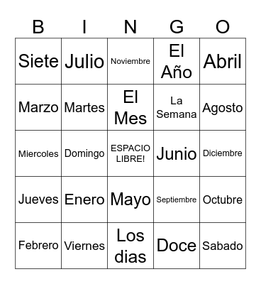 Calendario Bingo Card
