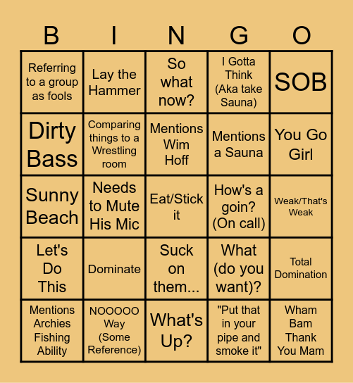 Workplace Bingo Card