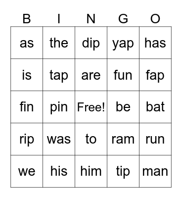 BINGO Card