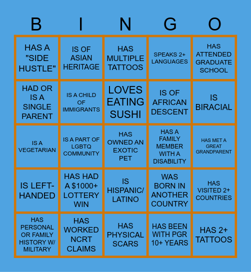 DIVERSITY BINGO Card