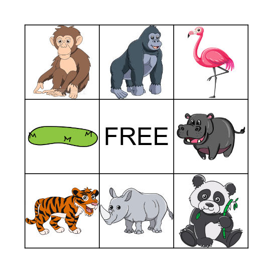 Zoo Bingo Card