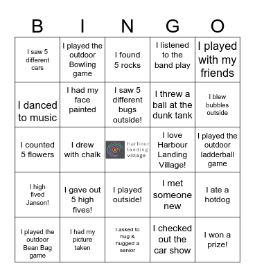 Harbour Landing Village 5th Anniversary Bingo Card