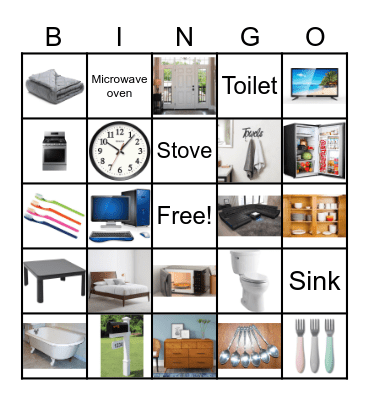 Household Items Bingo Card