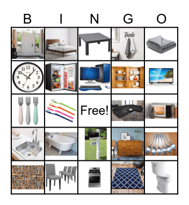 Household Items Bingo Card