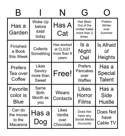 OFFICE BINGO Card