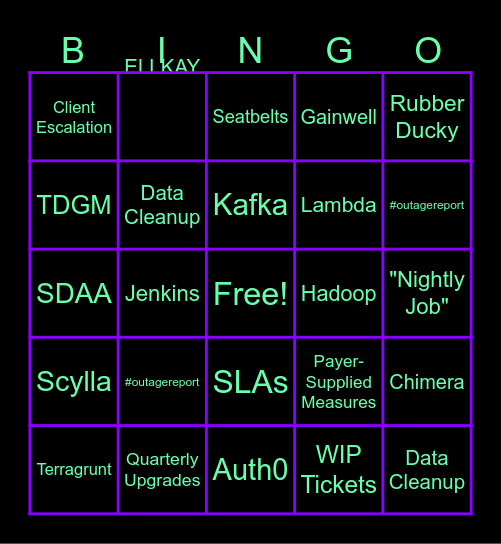 Arcadia's Enemies Bingo Card