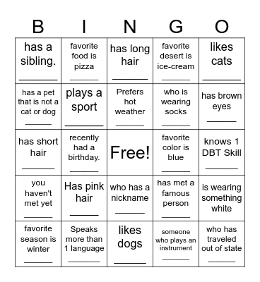 Find Someone Who... Bingo Card