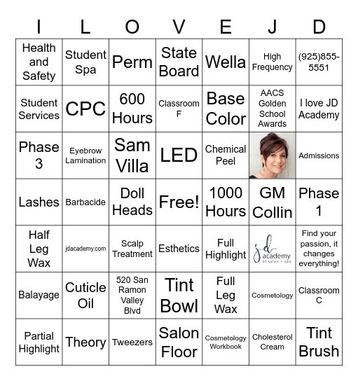 JD Academy Bingo Card