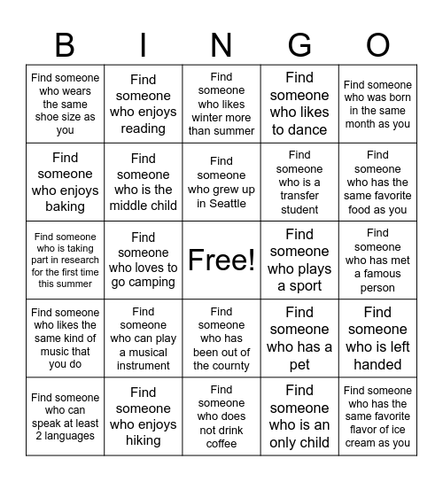 LSAMP Scientist Program Bingo Card