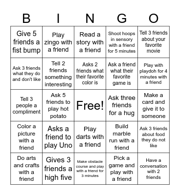 Social Bingo Card