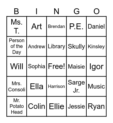 2C Bingo! Bingo Card