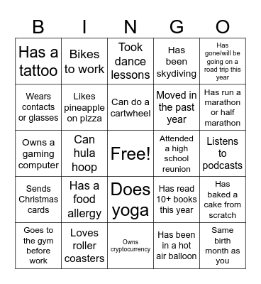 Staff Fun Day Bingo! Bingo Card