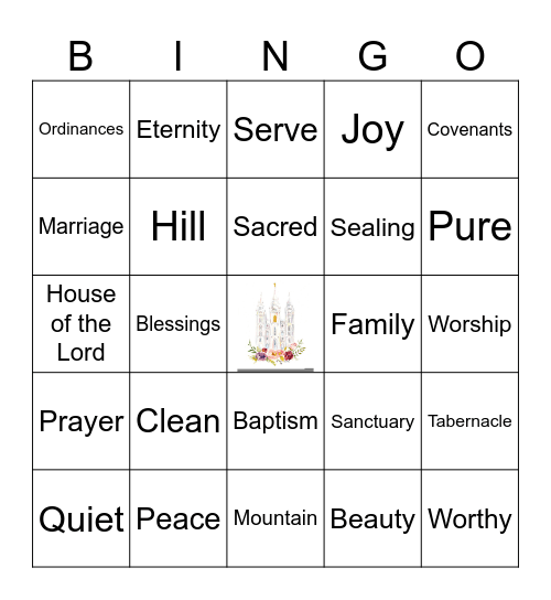 Temple Bingo Card