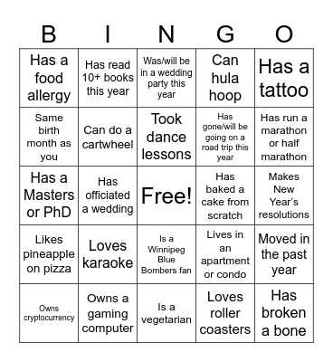 Staff Fun Day Bingo! Bingo Card