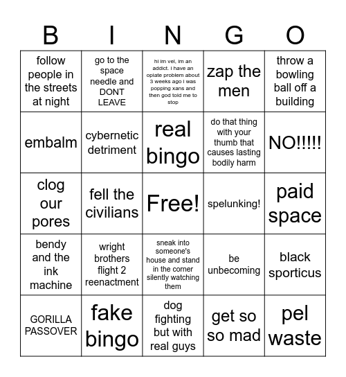 Bingo Sheet 1 Bingo Card