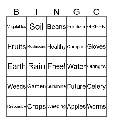 GREEN EVENT Bingo Card