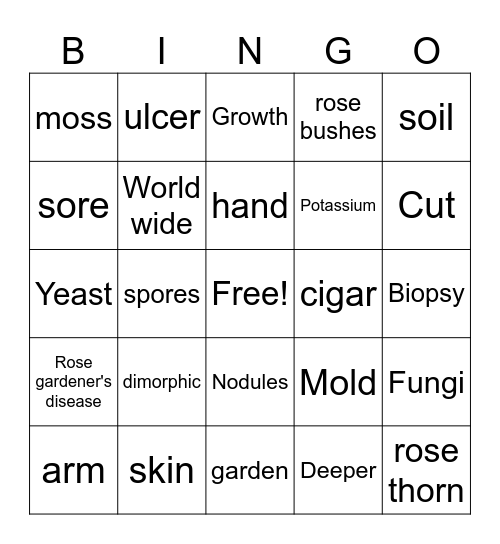 Sporothrix schenckii Bingo Card