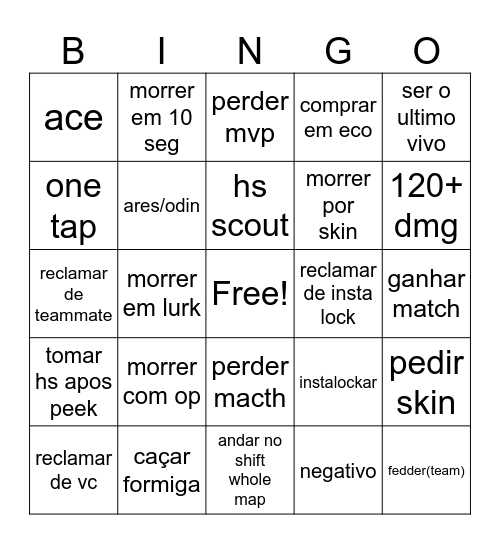 EULLER VAVA Bingo Card