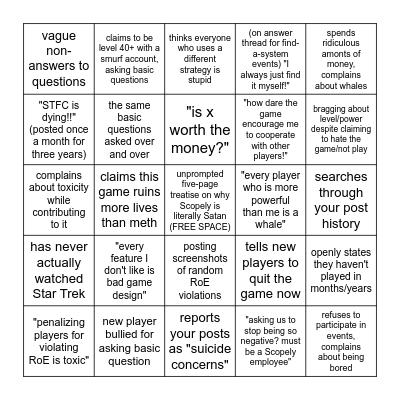 r/startrekfleetcommand BINGO Card