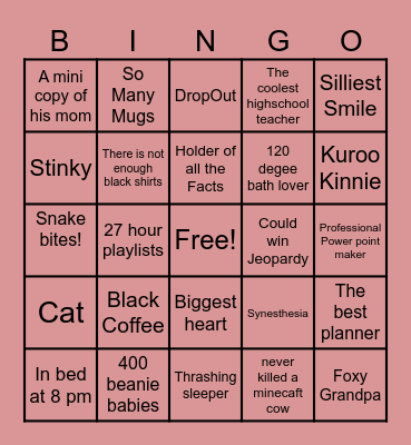 Teddy b(ear)ingo Bingo Card