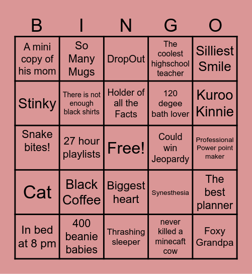 Teddy b(ear)ingo Bingo Card