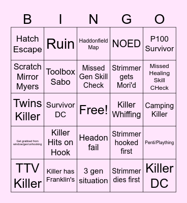 Survivor Bingo Card