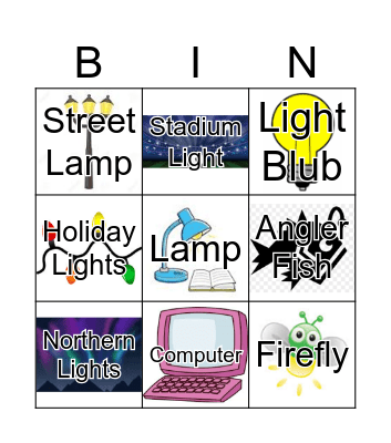 Natural vs. Artificial Bingo Card