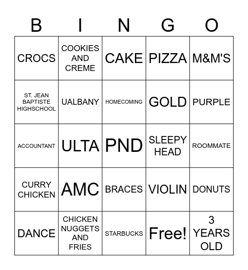 ZAHIRAH EDITION Bingo Card