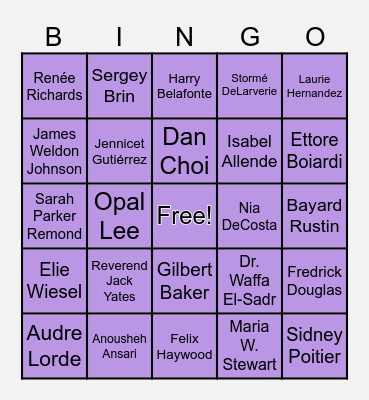 Pride Month, Caribbean-American Heritage Month, Juneteenth, and Immigrant Heritage Month Bingo Card