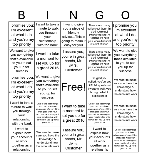 Gallup Bingo! Bingo Card