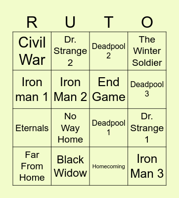 B I N G O Bingo Card