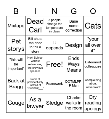 Buzzword Bingo Card