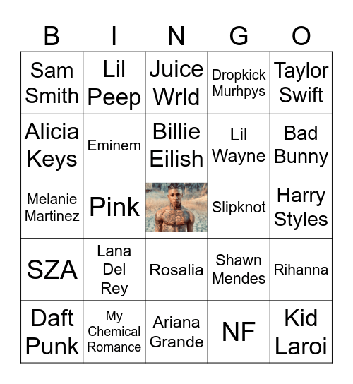 NLE Choppa & Friends Bingo Card