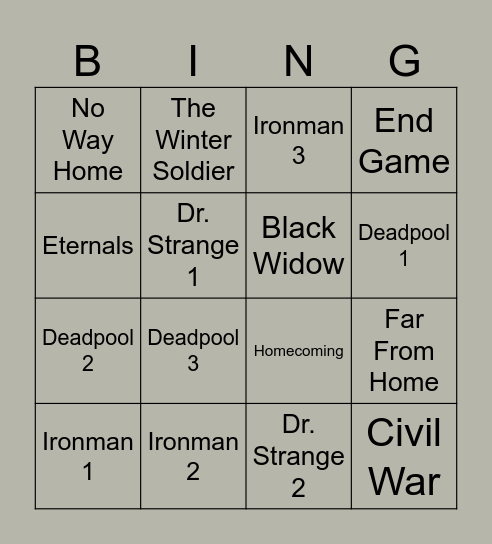 TAJ01KMJ Bingo Card