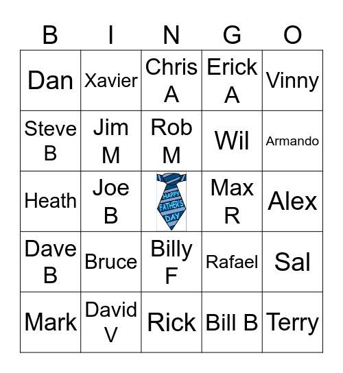 "Who's your Daddy?" Bingo Card