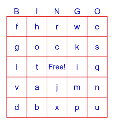 Humanities BINGO Card