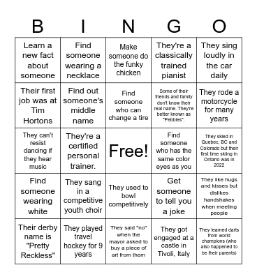 GTA: Fun Facts Bingo Card