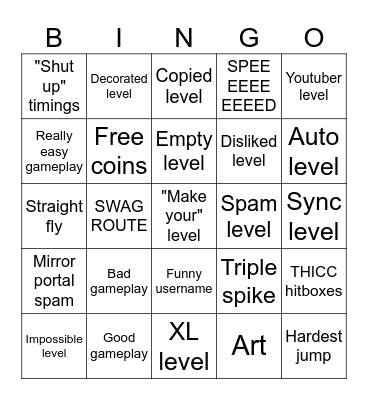 GD Bingo Card