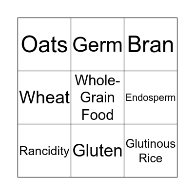 Cereals Bingo Card