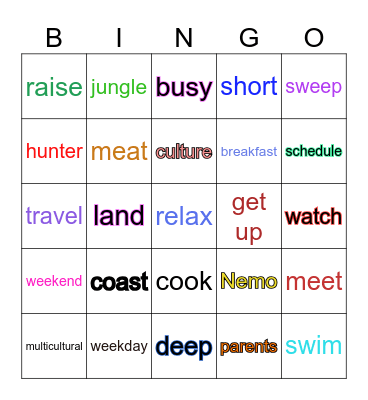 Unit 3 Bingo Card