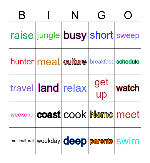 Unit 3 Bingo Card