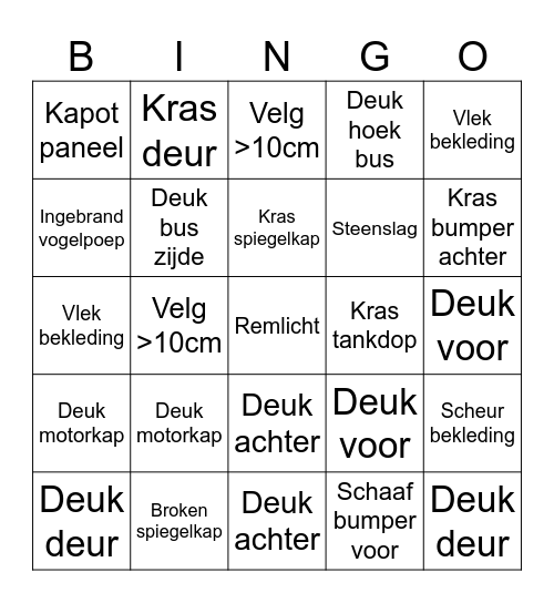 Remco de Bouwer Bingo Card