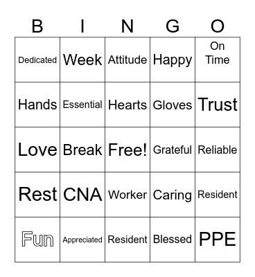 CNA WEEK 2023 Bingo Card