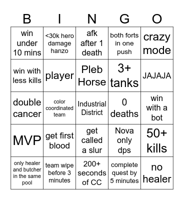 Aram Bingo Card