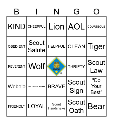 Bobcat Bingo Card