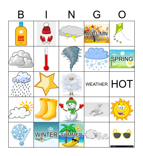 WEATHER Bingo Card