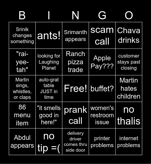 Swagat Bingo Card