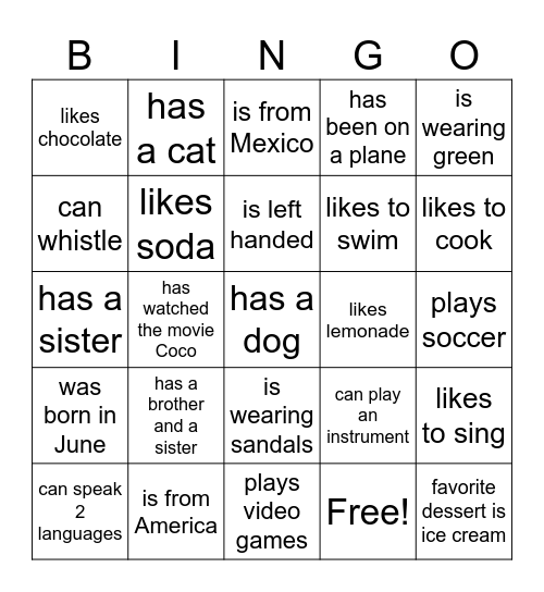 Find Someone Who BINGO Card