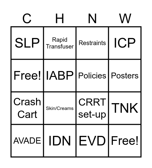 Skills Fair Bingo Card