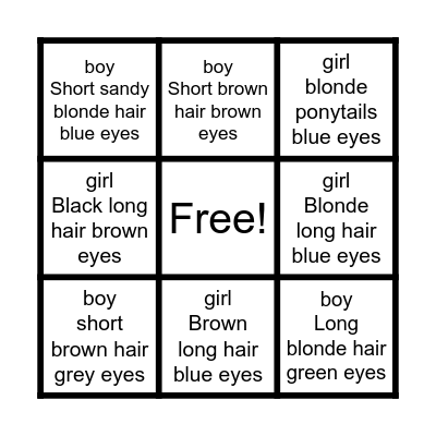 Room 6 Friends Bingo Card